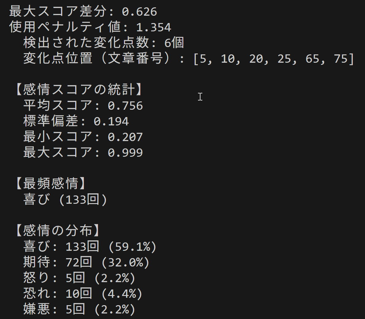 LUKEによる日本語感情分析プログラム