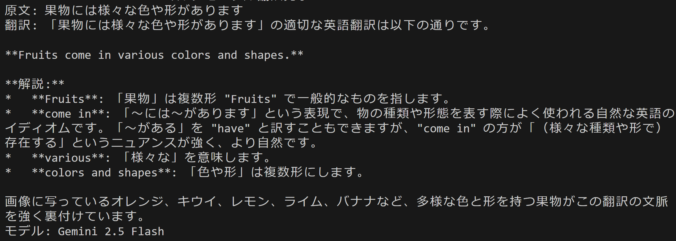 Gemini API 日本語-英語翻訳ツール