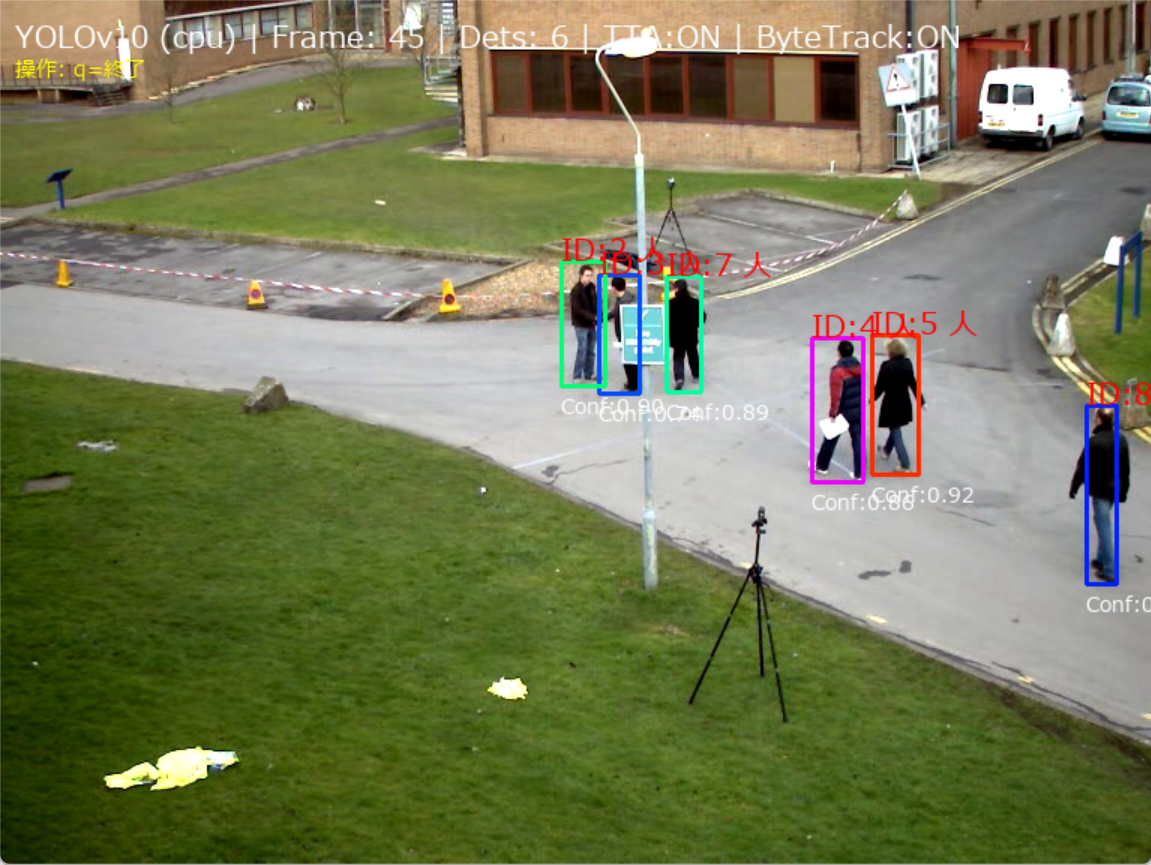 YOLOv10による人物検出