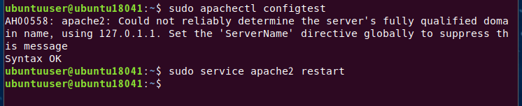 apachectl configtest の実行結果例