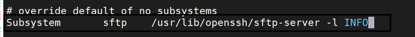 Subsystem sftp 設定例